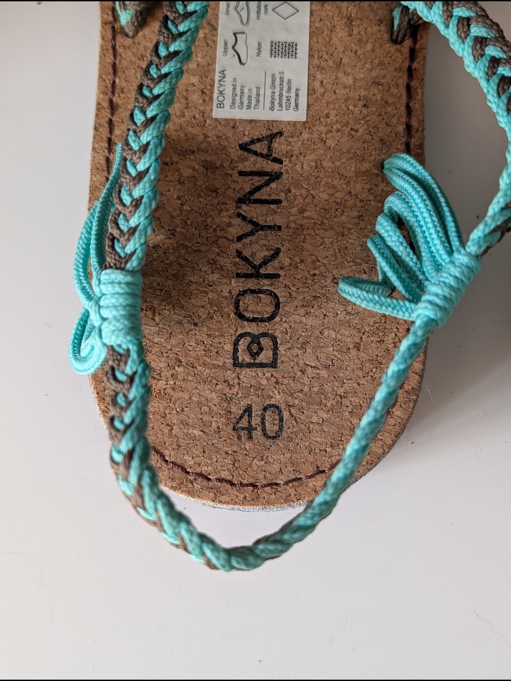 Bokyna Germany Freedom Braided Turquoise Ladies' Sandals - Picture 5 of 6